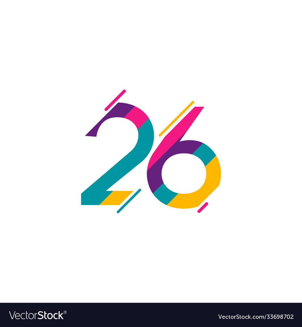 26 years anniversary celebration template design