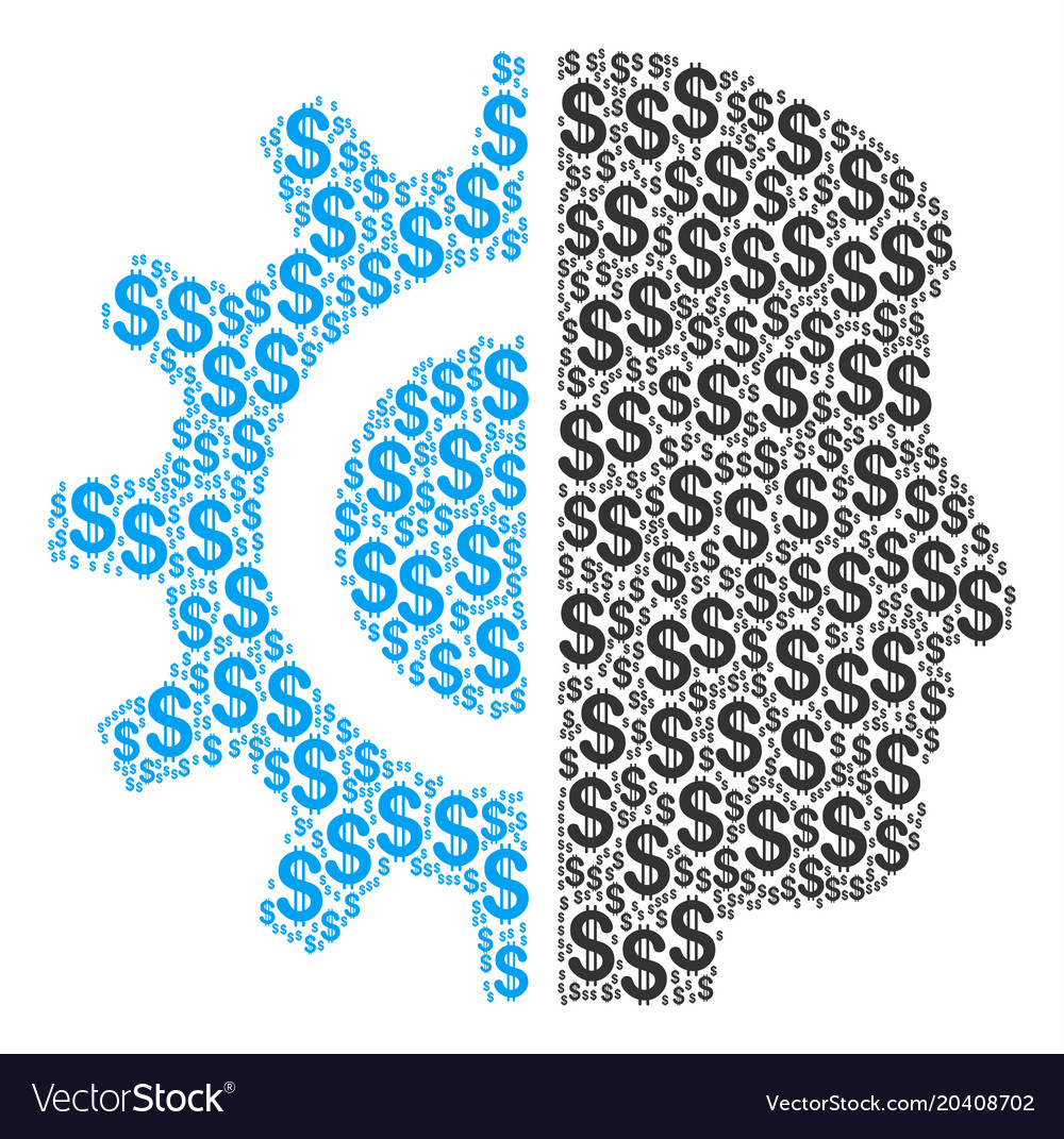 Android robotics collage of dollar