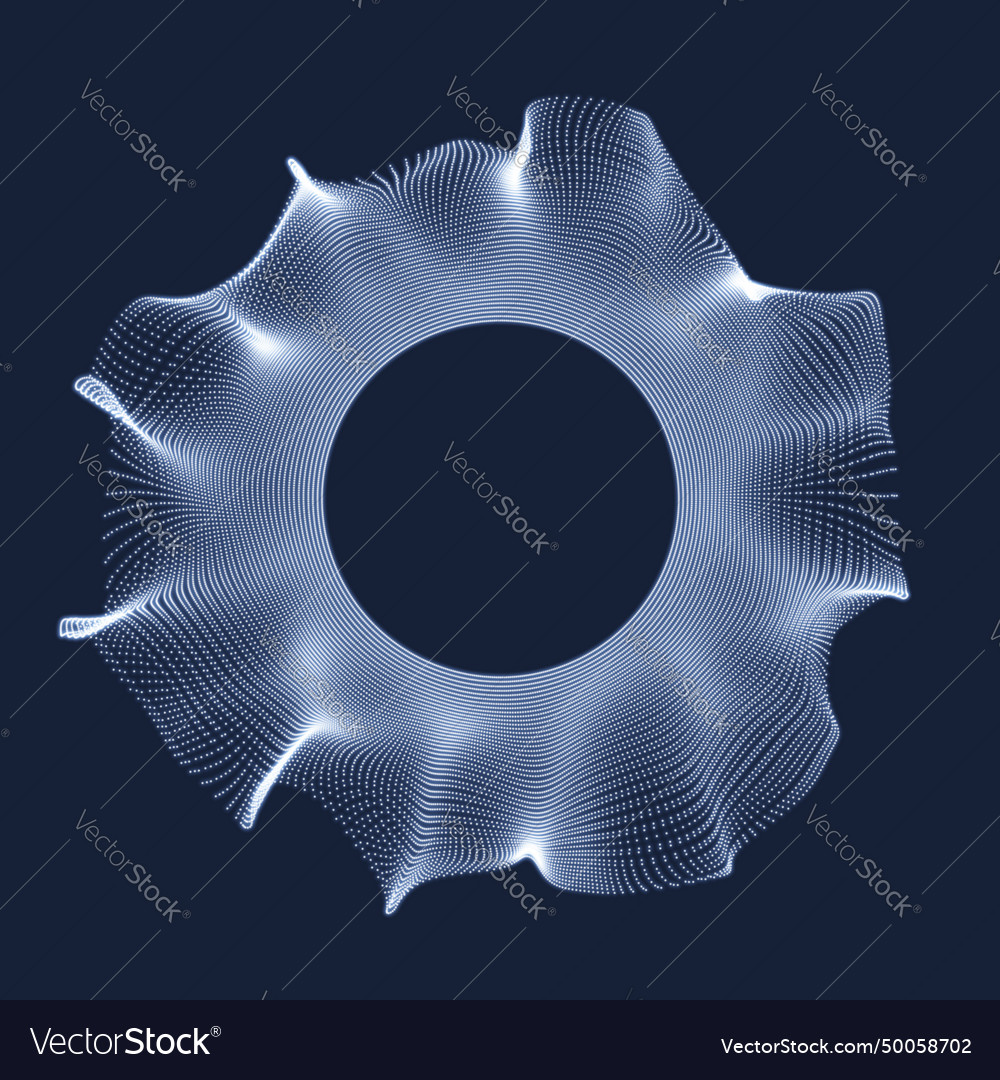 Array mit dynamischen Partikeln 3d Technologie-Stil vector image Array mit dynamischen Partikeln 3d Technologie-Stil