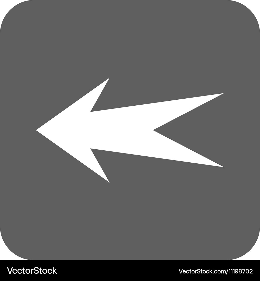 Arrow left flat squared icon Royalty Free Vector Image