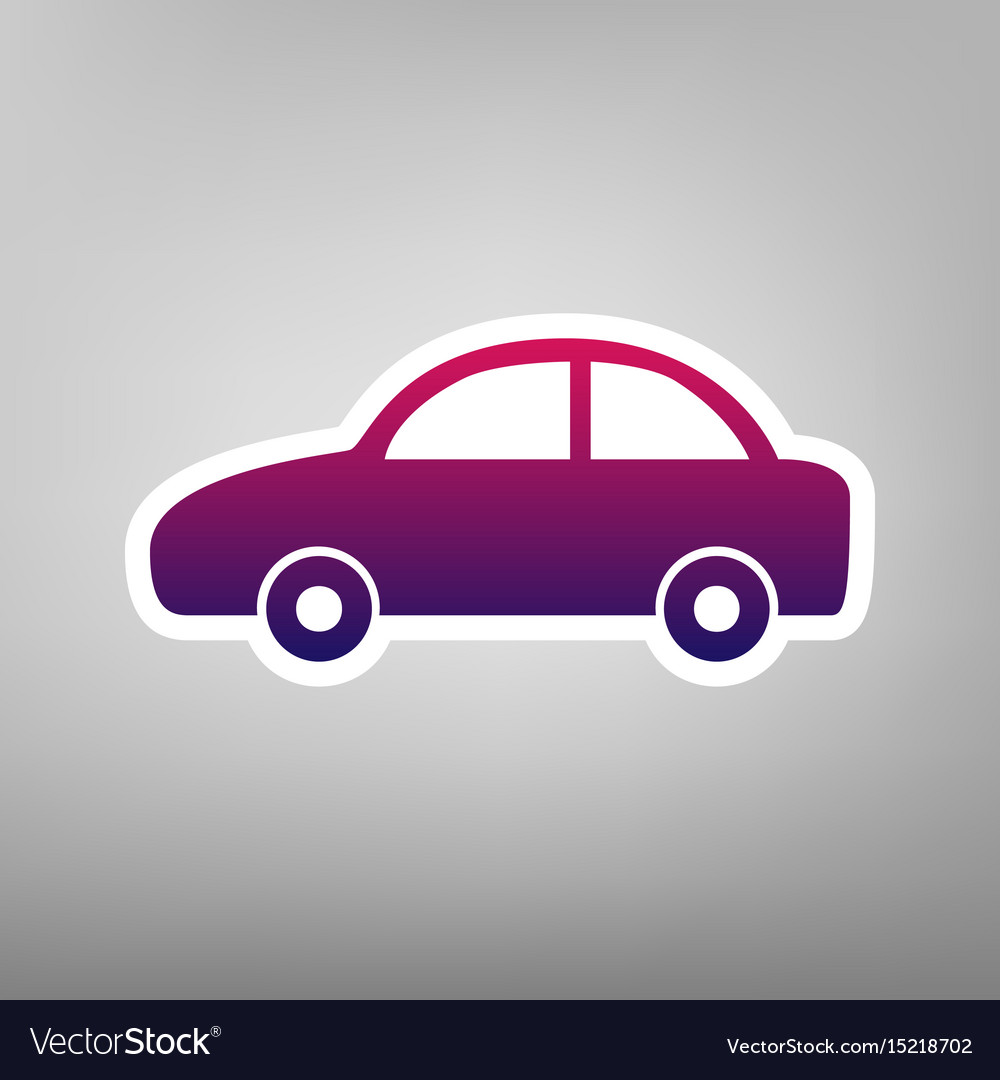 Car sign purple gradient Royalty Free Vector Image