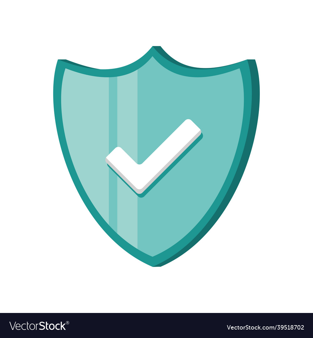 Check mark in shield Royalty Free Vector Image