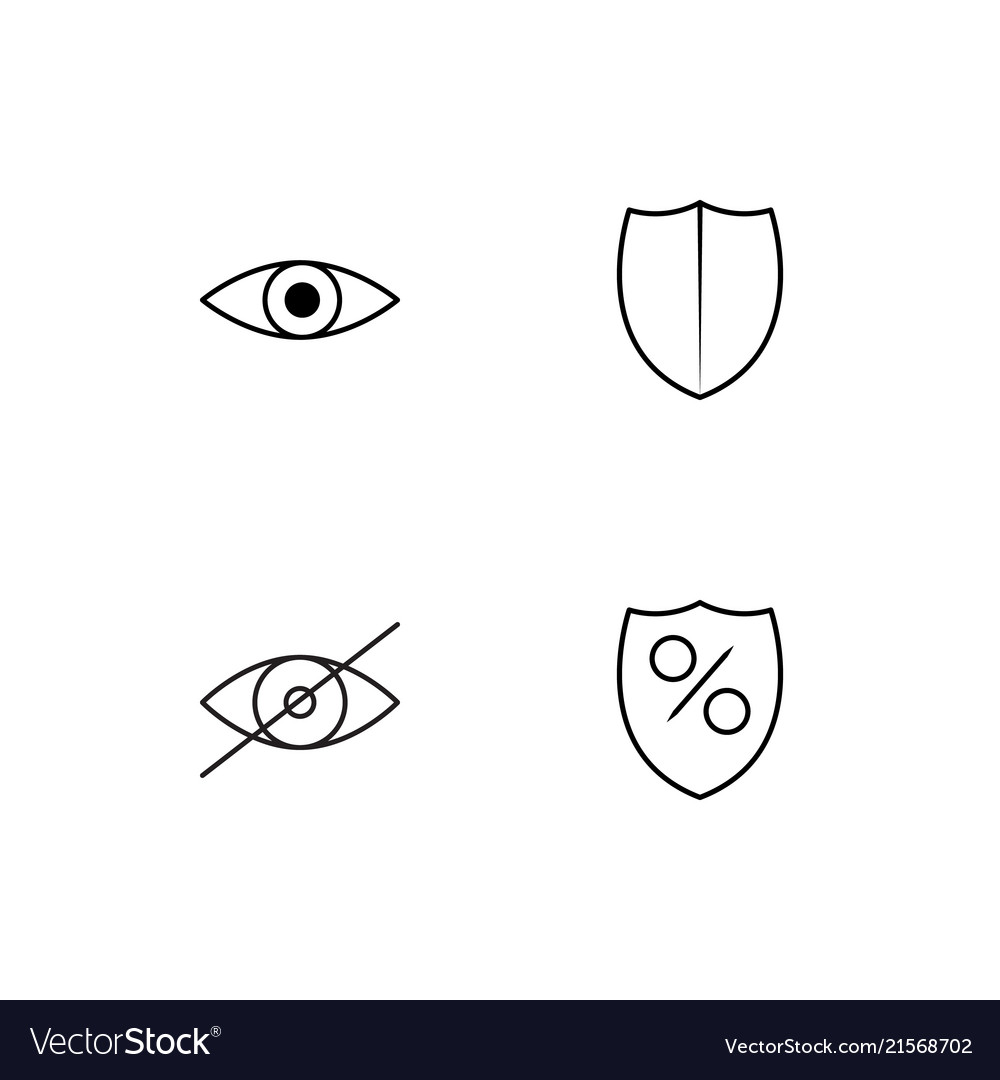 Cyber security linear icons set simple outline