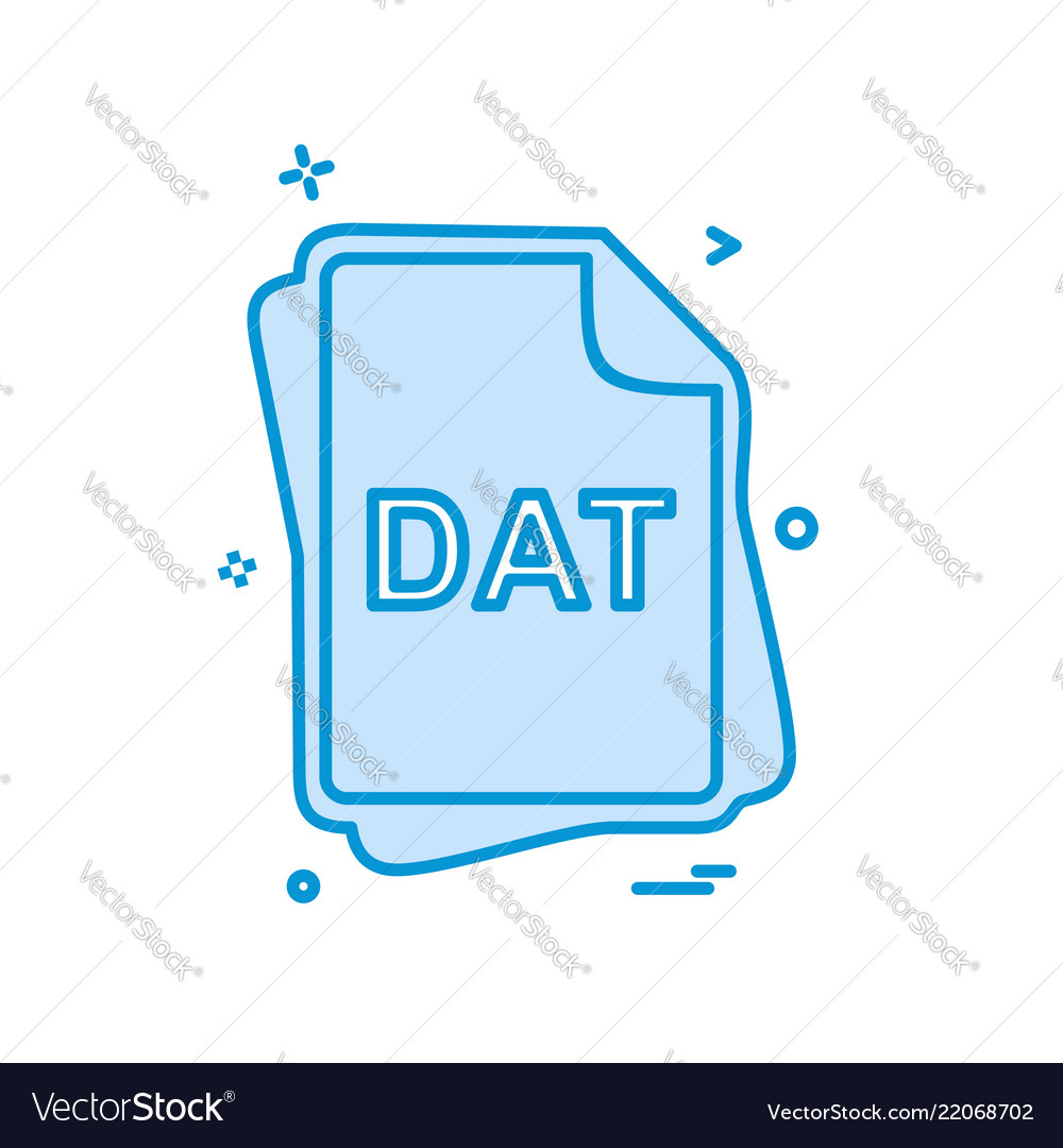 Dat file type icon design Vector Image Dat file type icon design