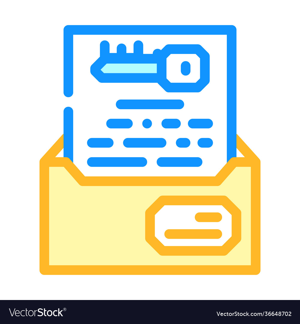 Digital encryption key color icon vector image Digital encryption key color icon