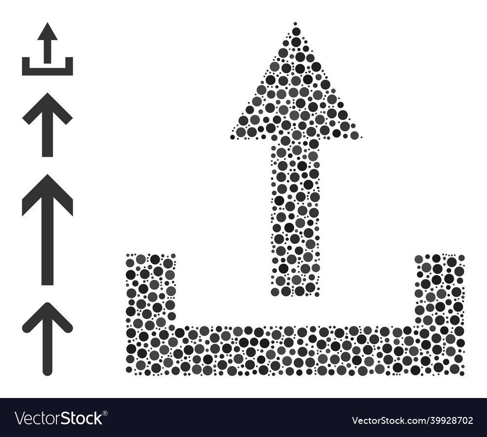 Dotted upload composition of rounded dots vector image Dotted upload composition of rounded dots
