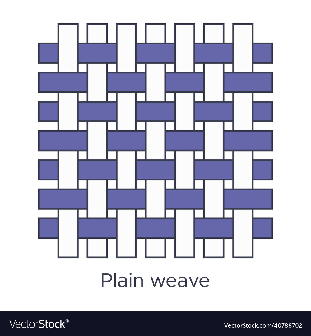 Fabric plain weave type sample weave samples Vector Image