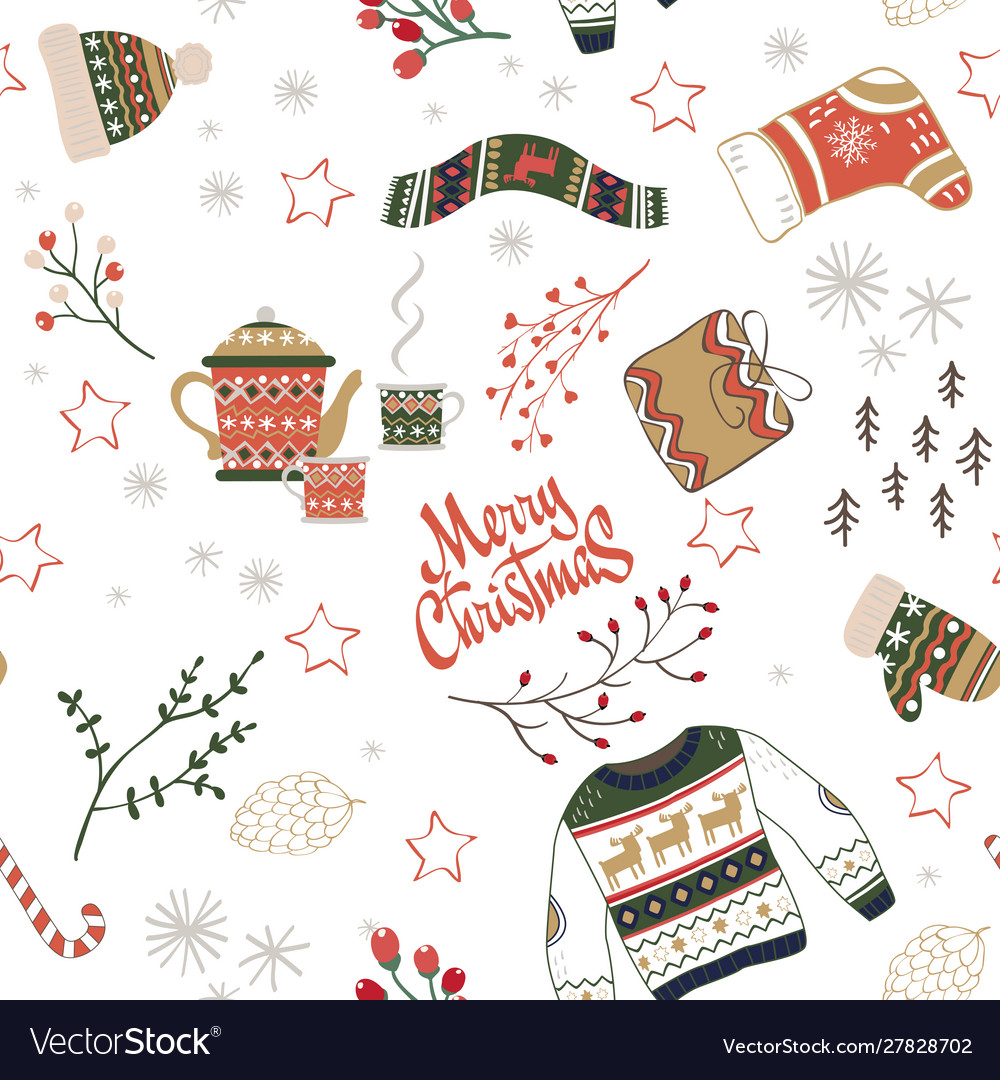 Holiday seamless pattern with christmas cookies