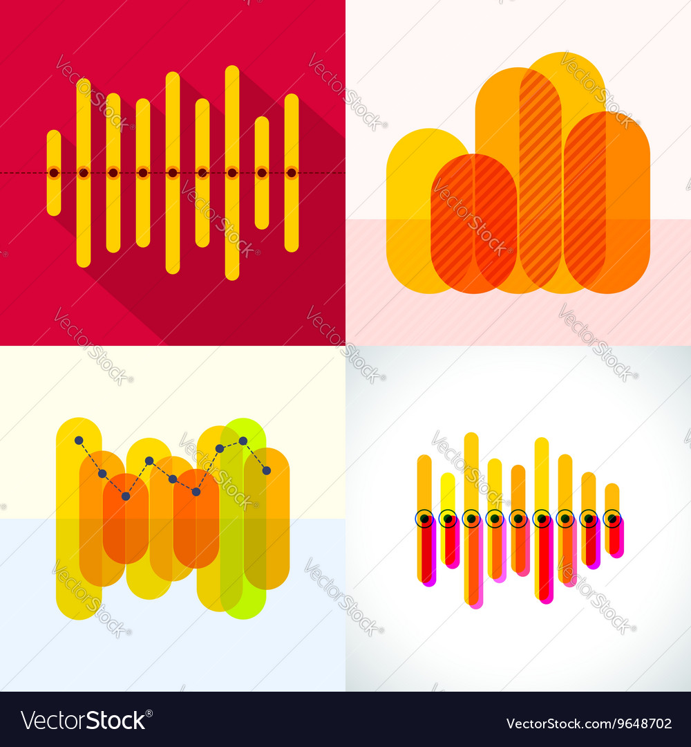 Infographics set with overlapping bars