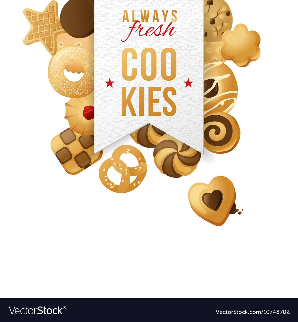 Label With Type Design And Cookies Royalty Free Vector Image