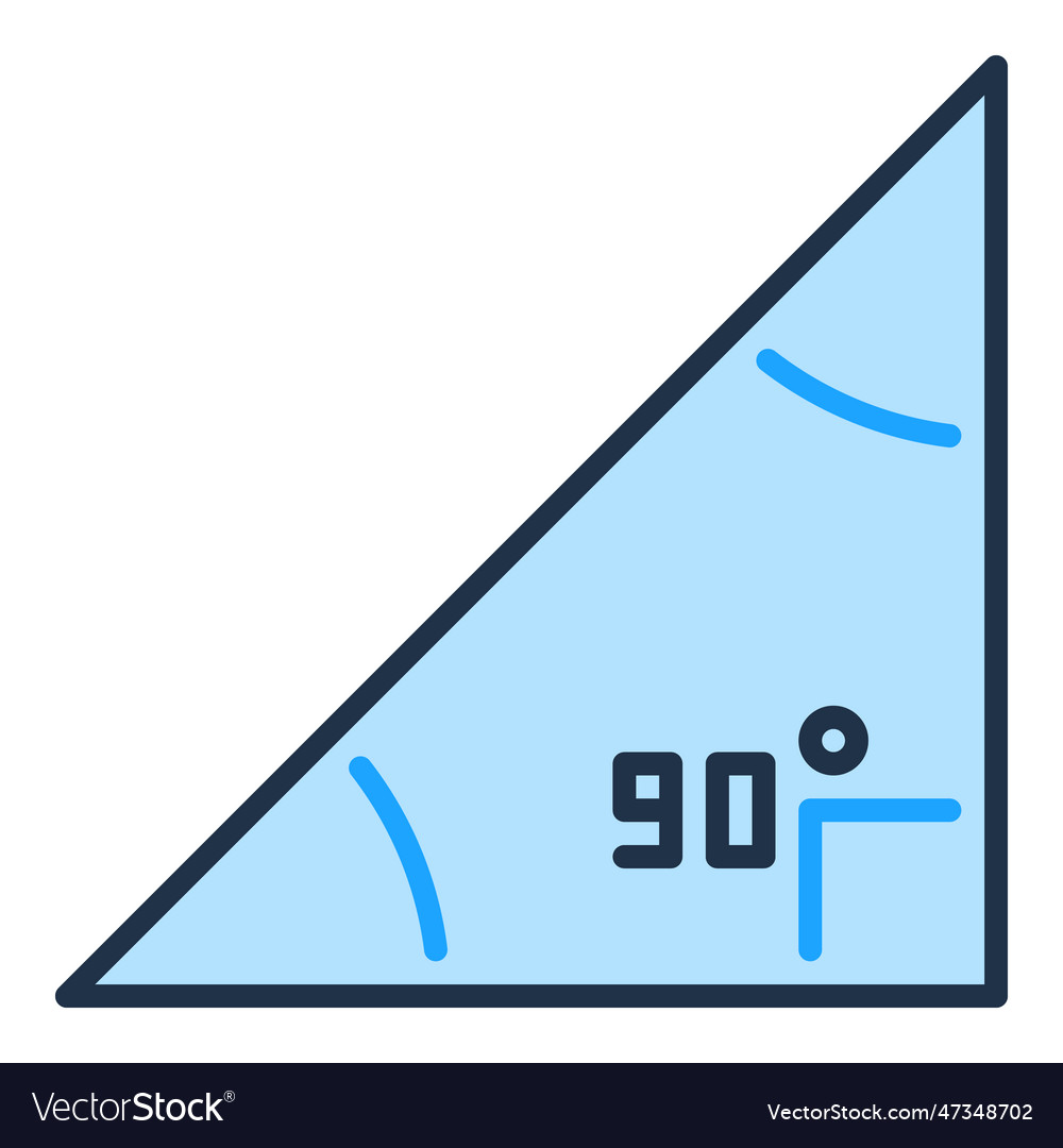 Maths 90 degree angle right triangle concept blue Vector Image