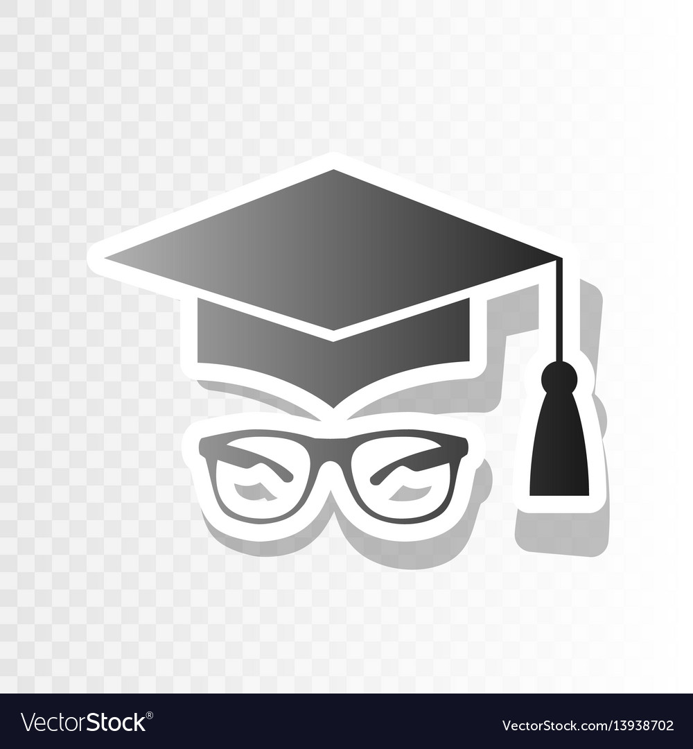 Mortar board or graduation cap with glass