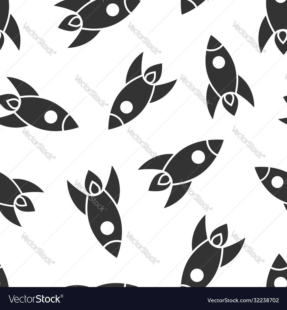 Rocket icon in flat style spaceship launch