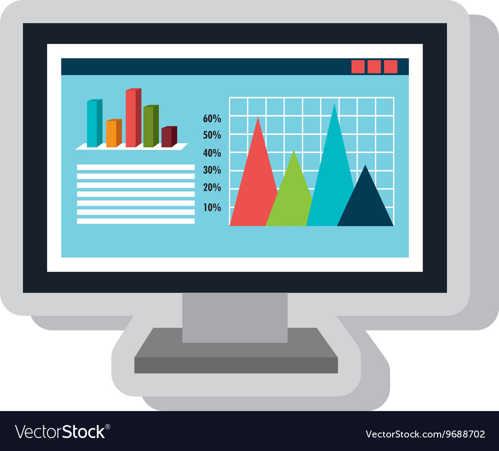 Spreadsheet with statistics graphics icon
