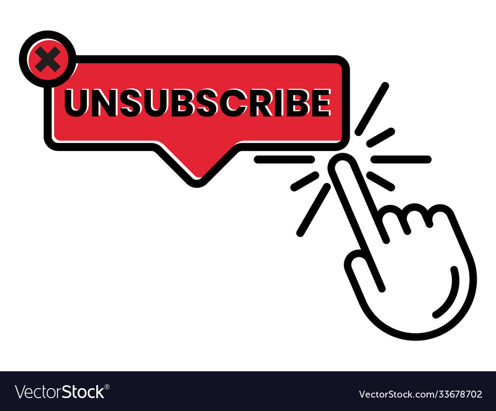Unsubscribe message mail button - flat icon