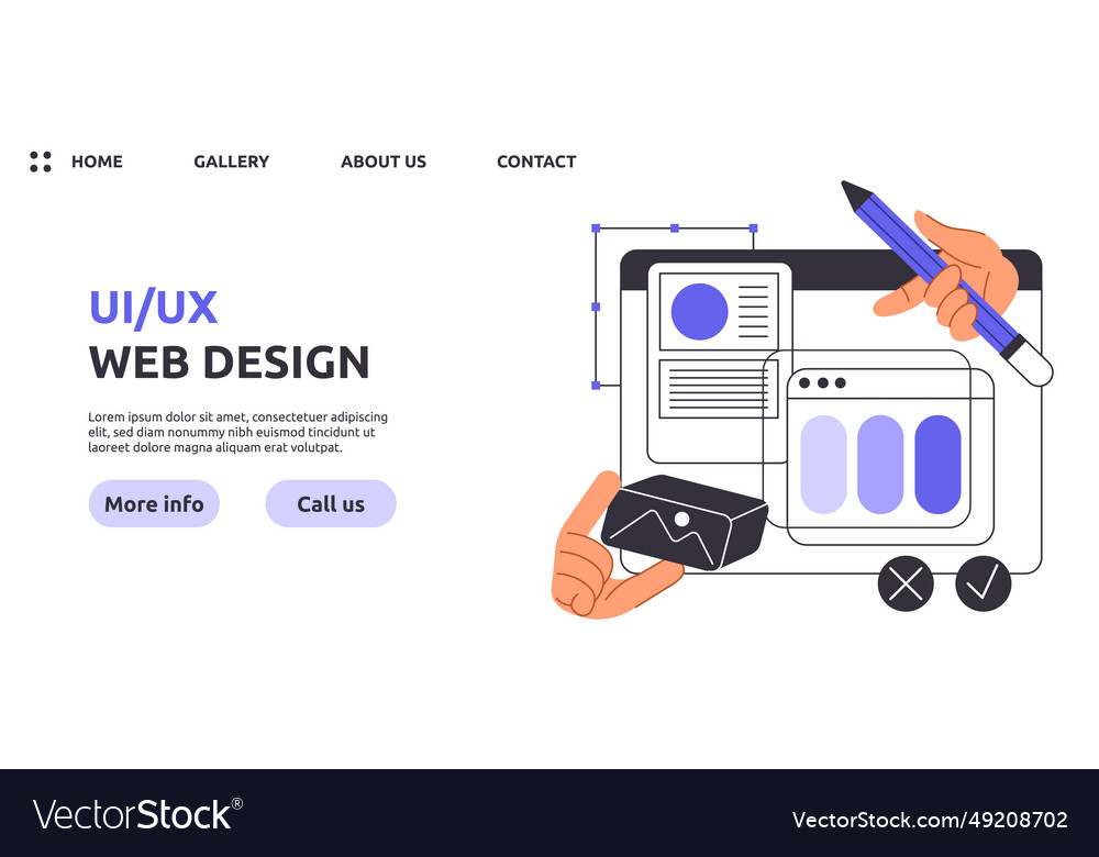 Ux ui design web page vector image Ux ui design web page