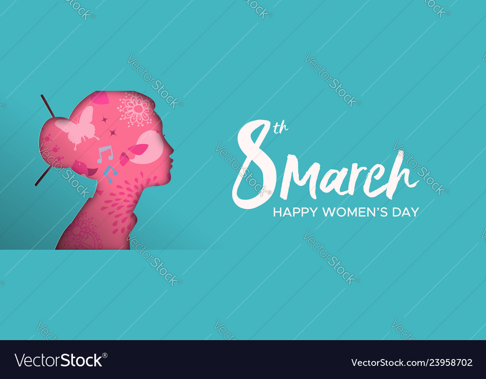 Womens day banner paper cut chinese woman Vector Image