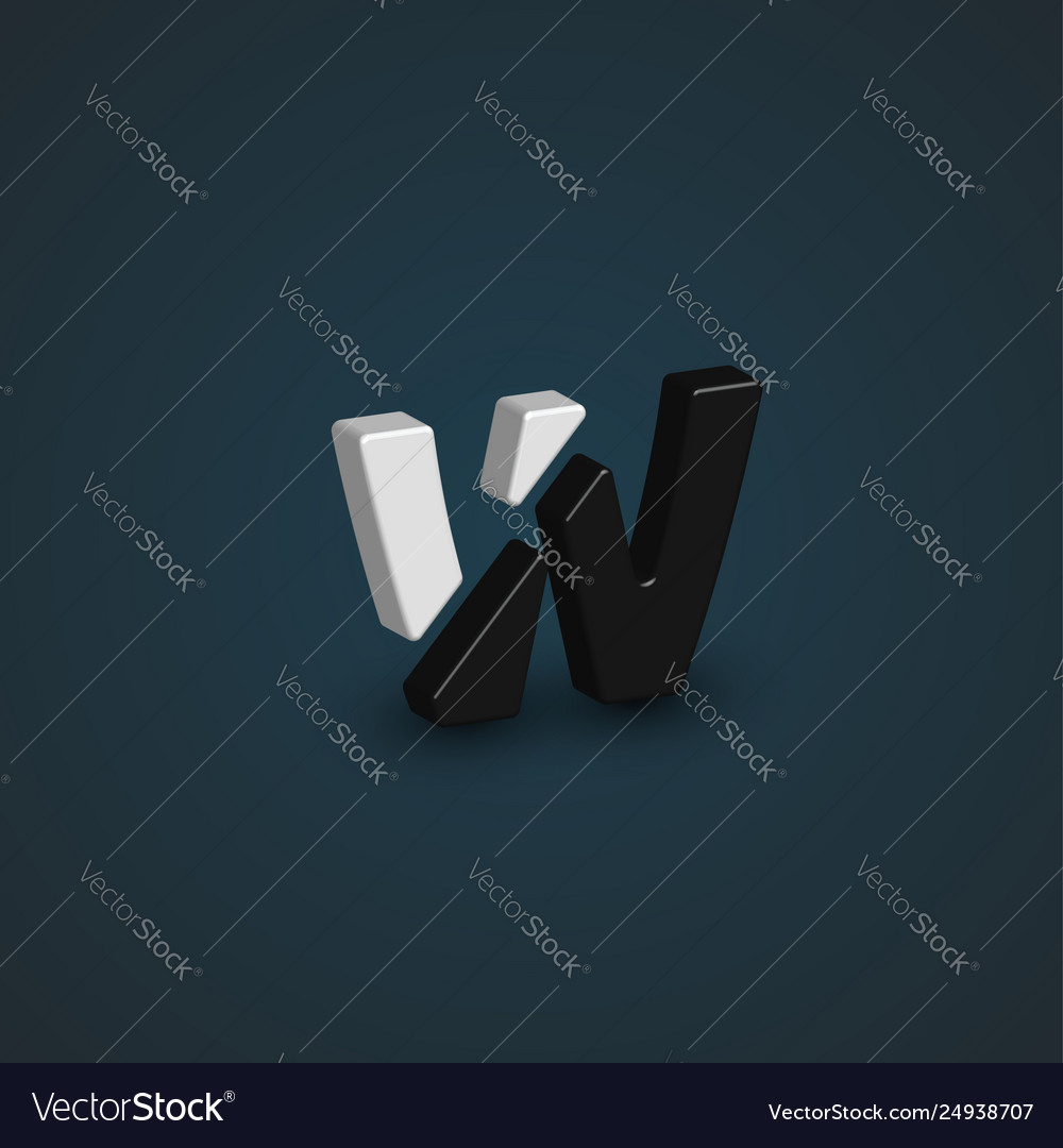 3D Font Character - Black & White
