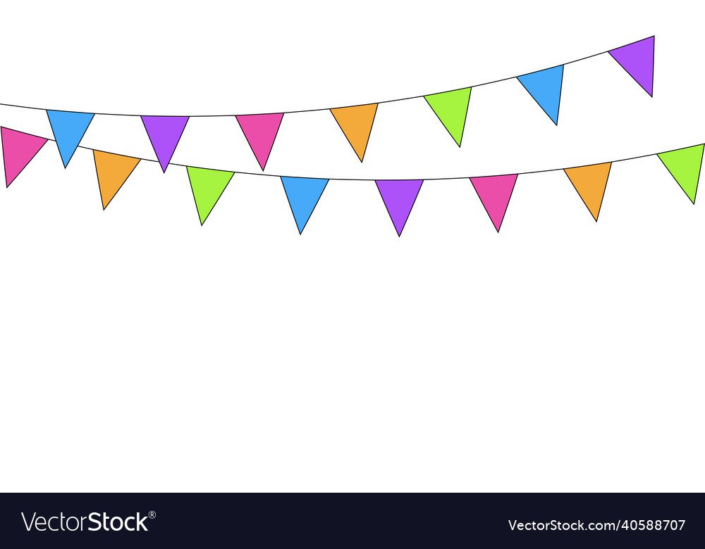 Banner with multicolored flags on white background