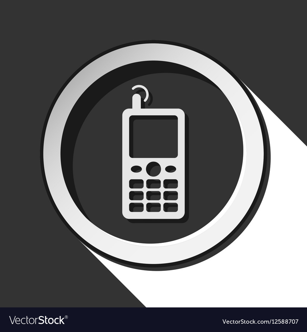 Black and white round - old mobile phone icon