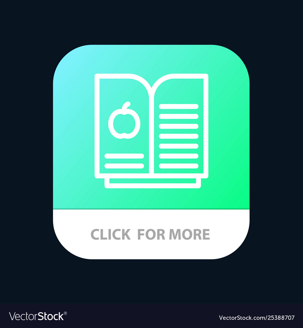 Book apple science mobile app button android vector image Book apple science mobile app button android