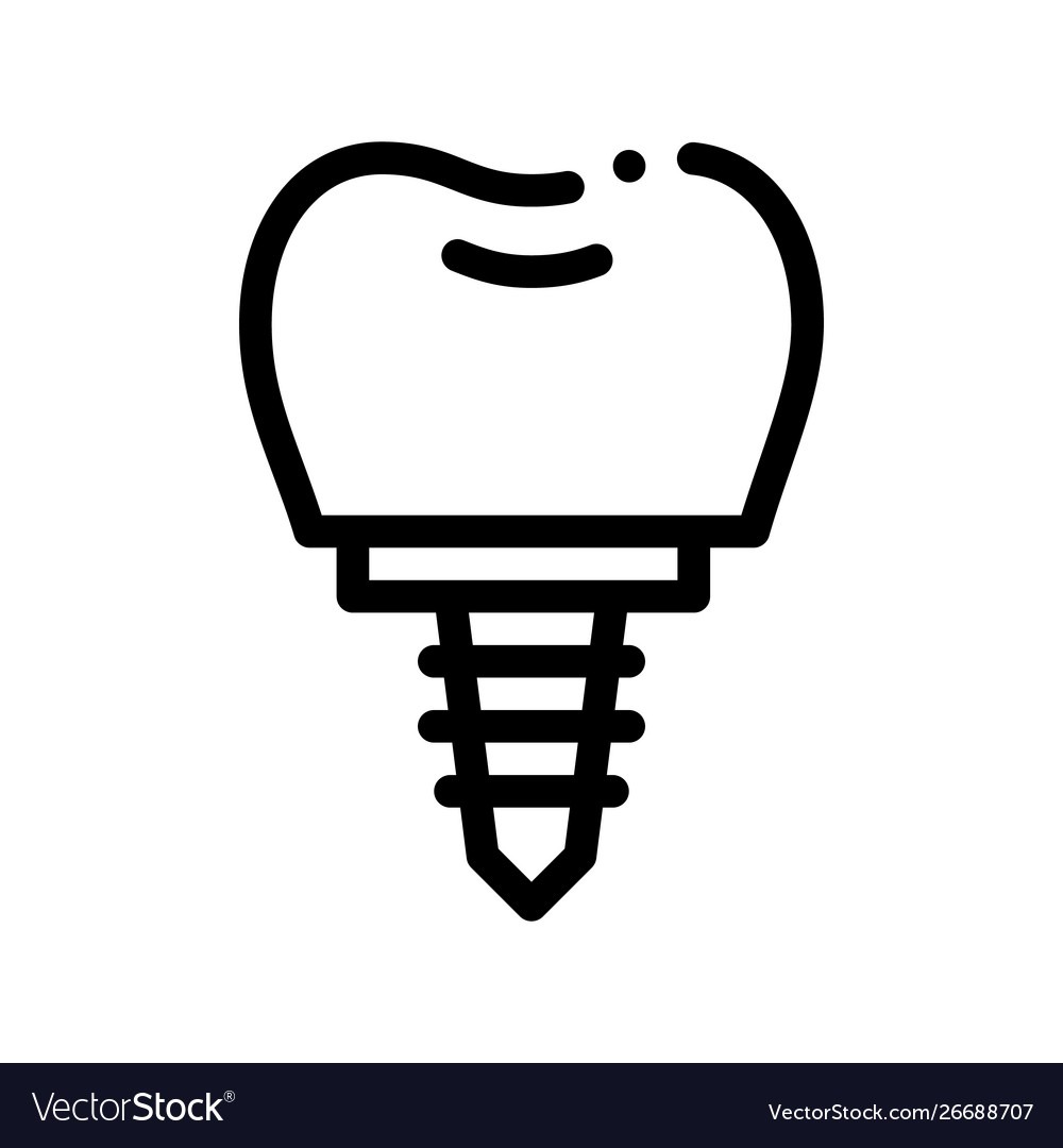 Dentist stomatology tooth implant icon Royalty Free Vector