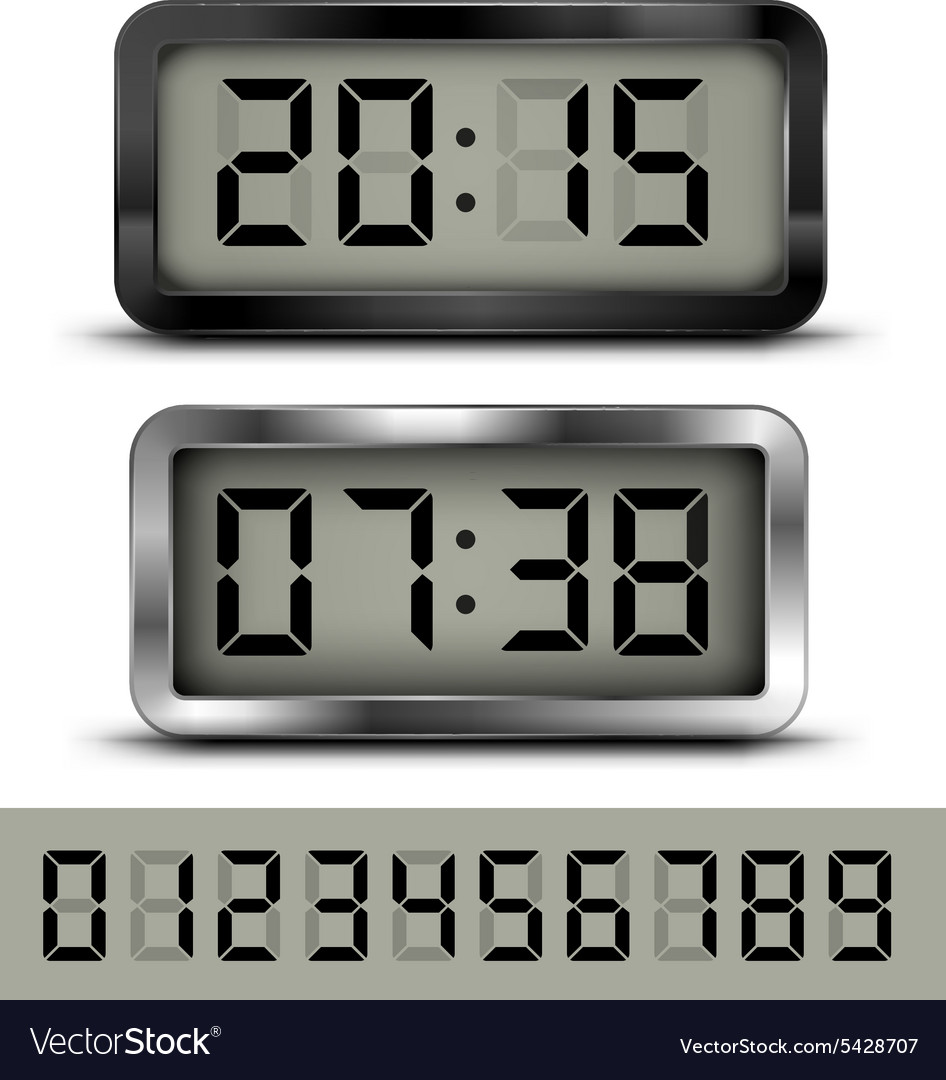 Digital clock t Royalty Free Vector Image - VectorStock