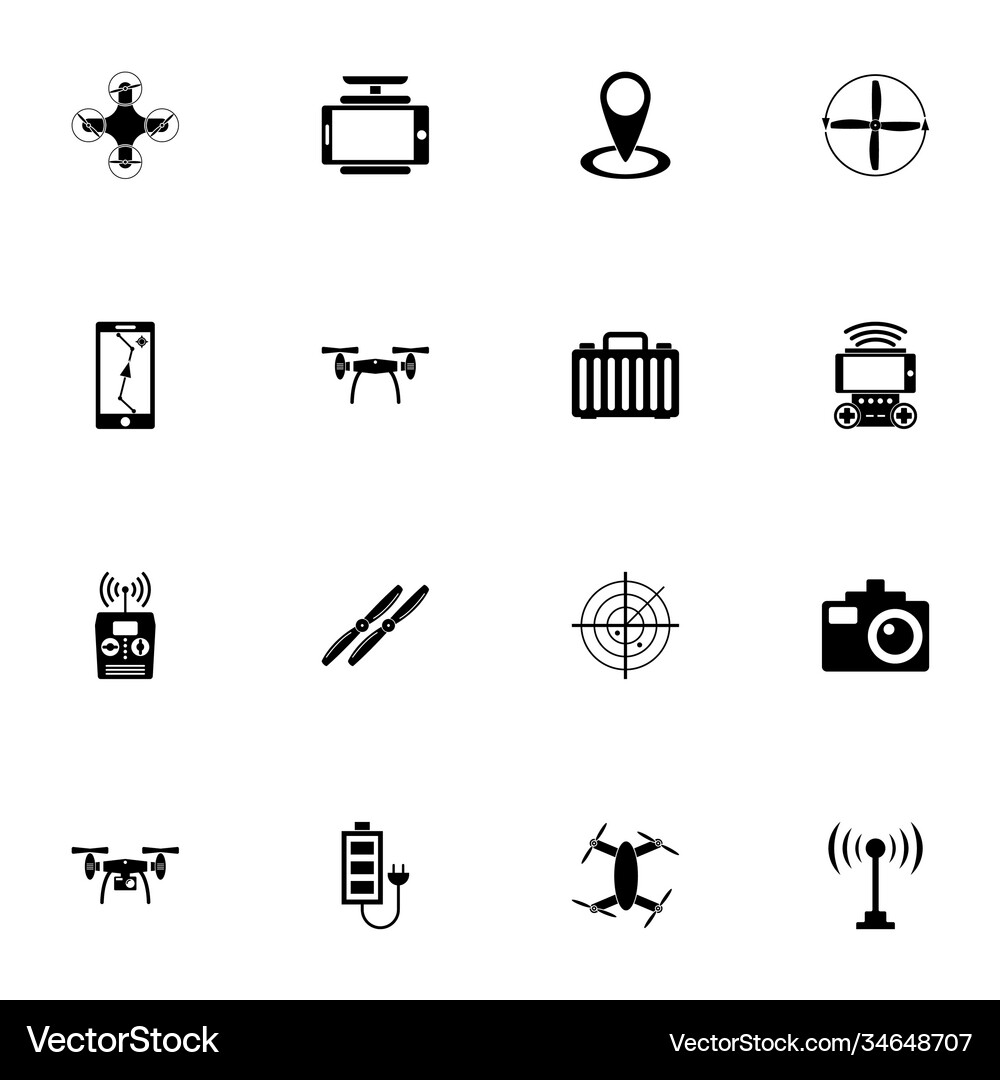 Drone - flat icons Royalty Free Vector Image - VectorStock