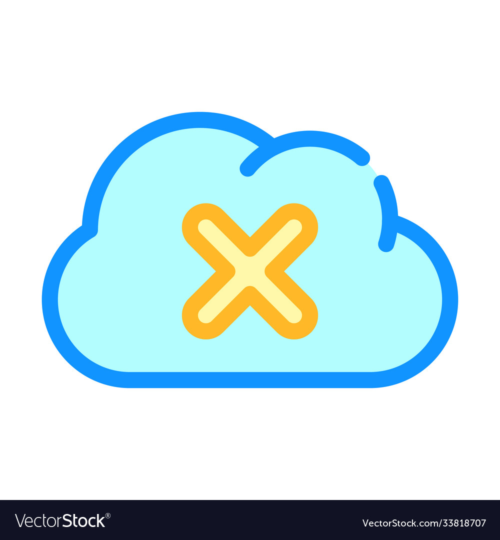 Failed access cloud storage color icon