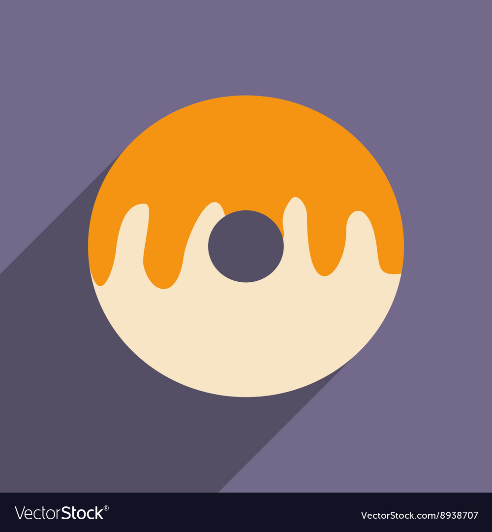 Flat with shadow icon and mobile application donut