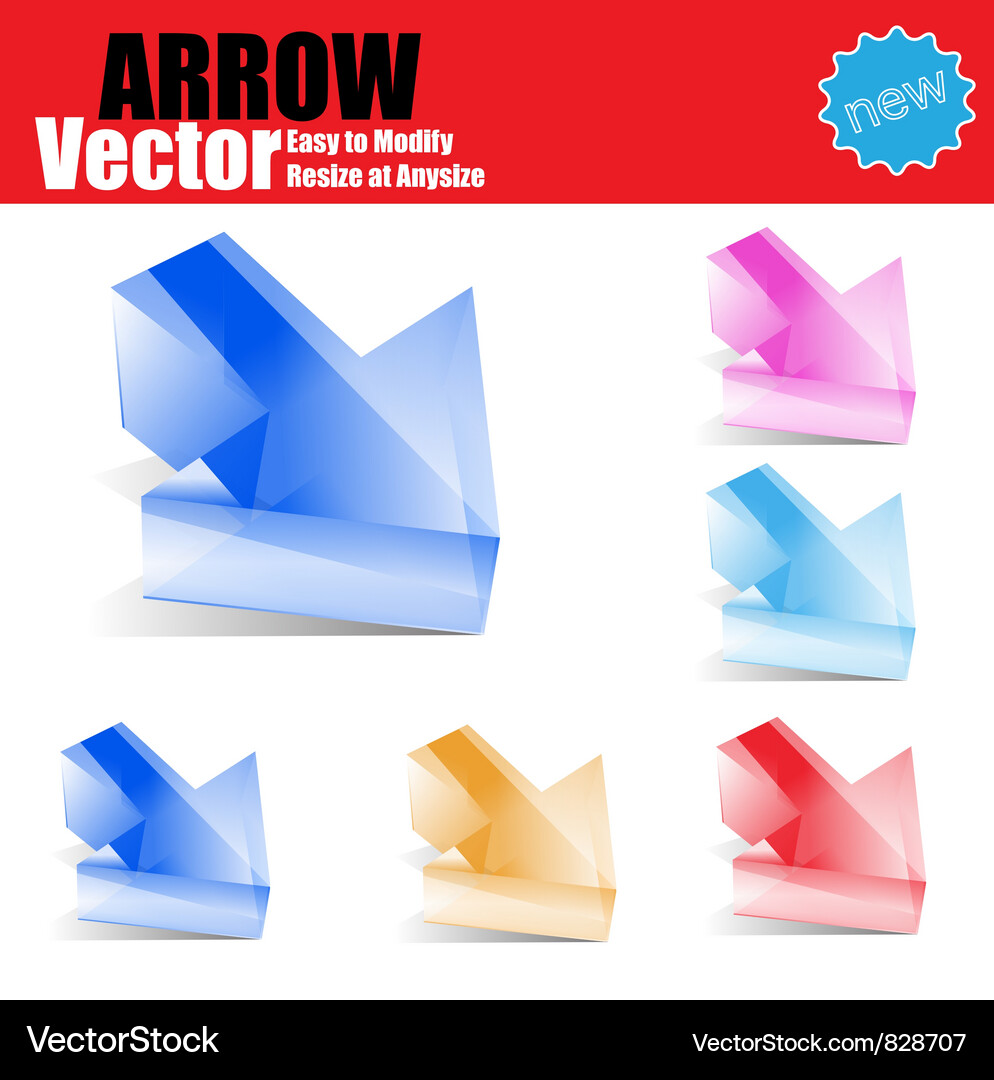 Glossy Arrow Royalty Free Vector Image - VectorStock