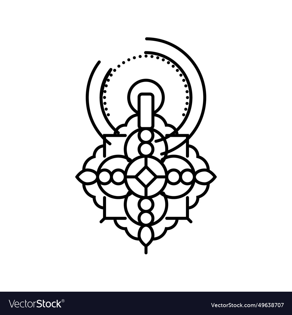 Islamic door knocker line icon