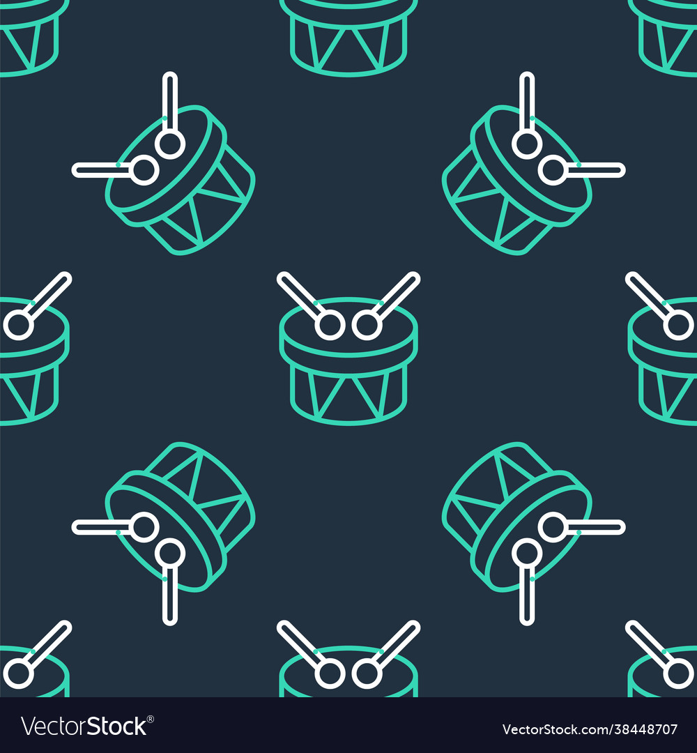 Line musical instrument drum and drum sticks icon Vector Image