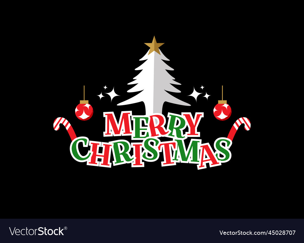Merry christmas word isolated design Royalty Free Vector