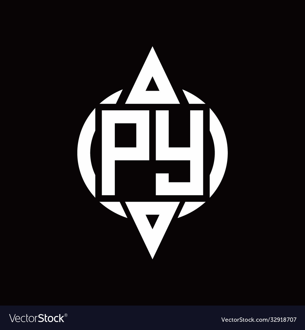 Py logo with circle rounded combine triangle top