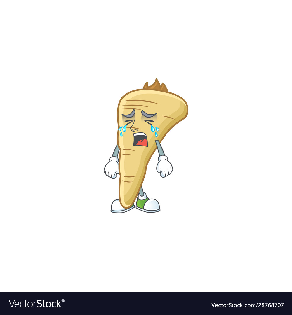 Sad crying gesture parsnip cartoon character style