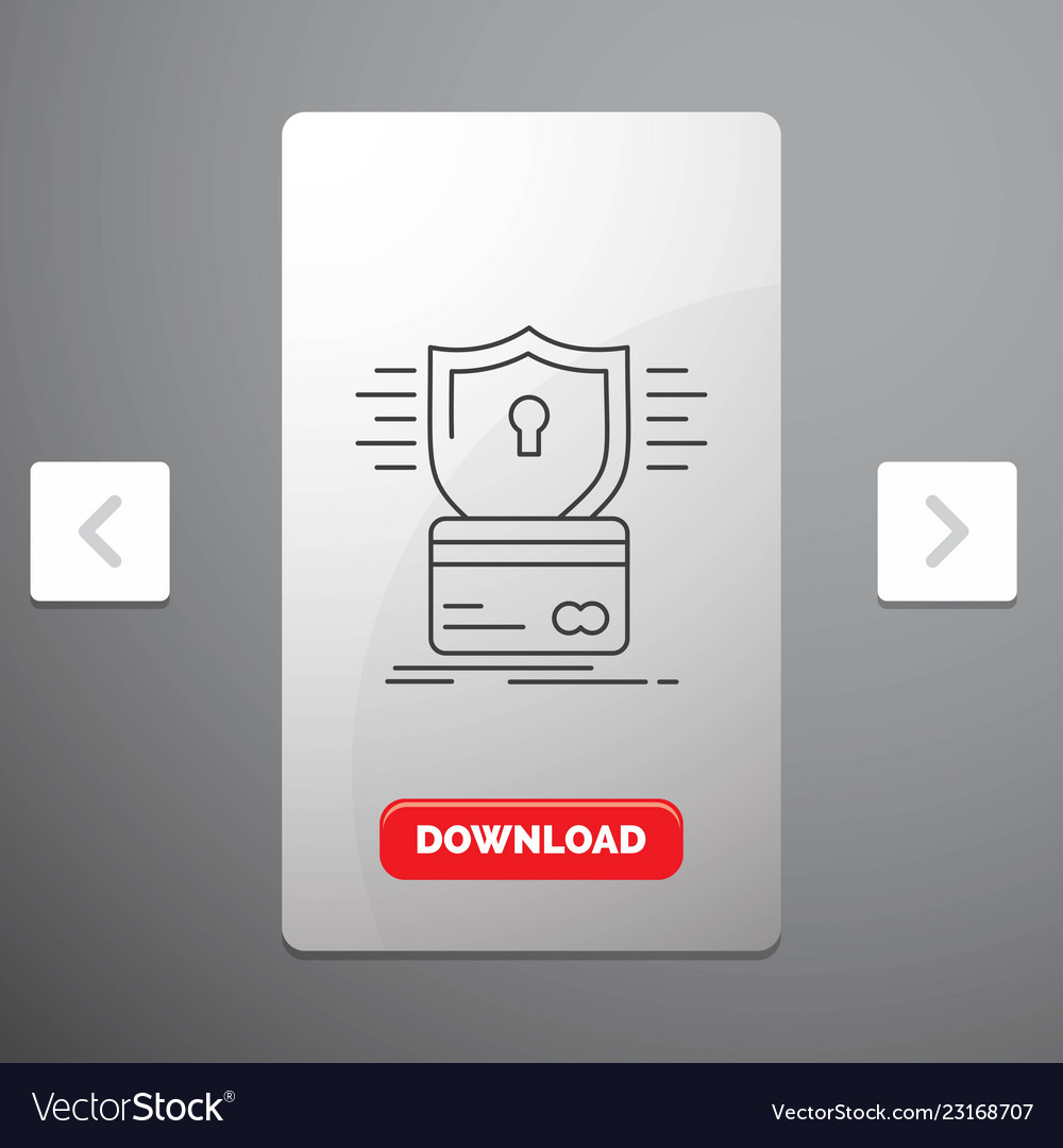 Security credit card hacking hack line icon vector image Security credit card hacking hack line icon
