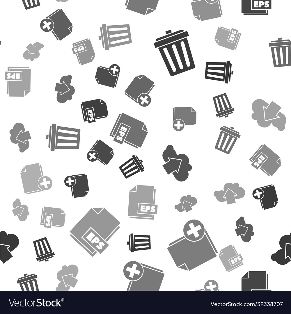 Set trash can add new file cloud upload and eps vector image Set trash can add new file cloud upload and eps