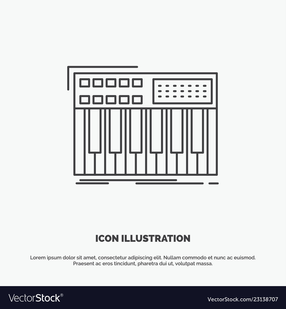 Synth keyboard midi synthesiser synthesizer icon