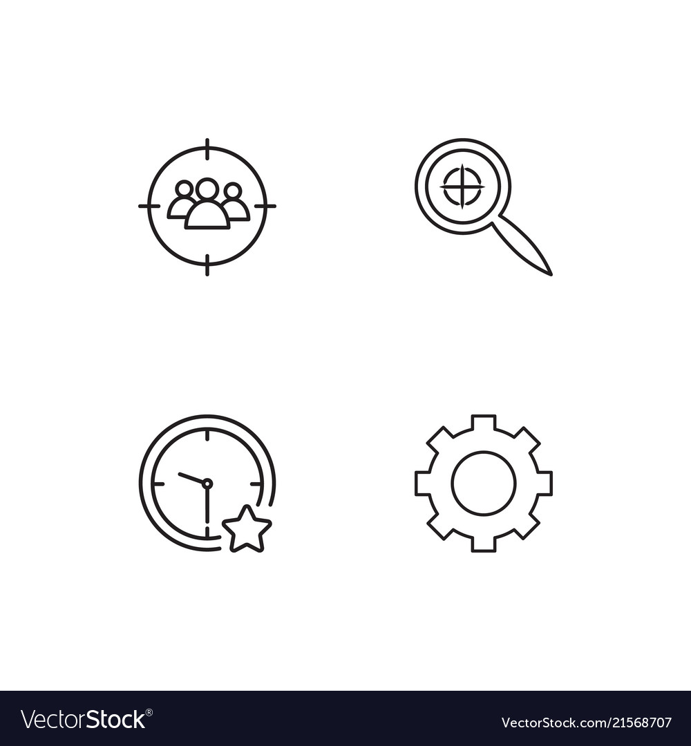 Time linear icons set simple outline