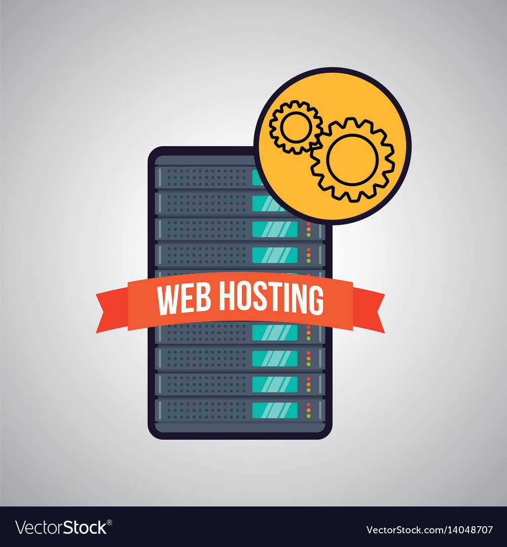 Web hosting design data center icon isolate