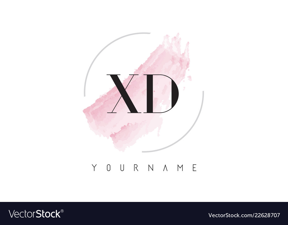 Xd x d watercolor letter logo design