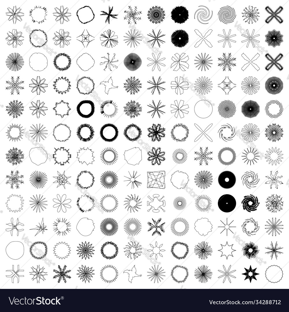 144 geometric shape element set collection Vector Image 144 geometric shape element set collection