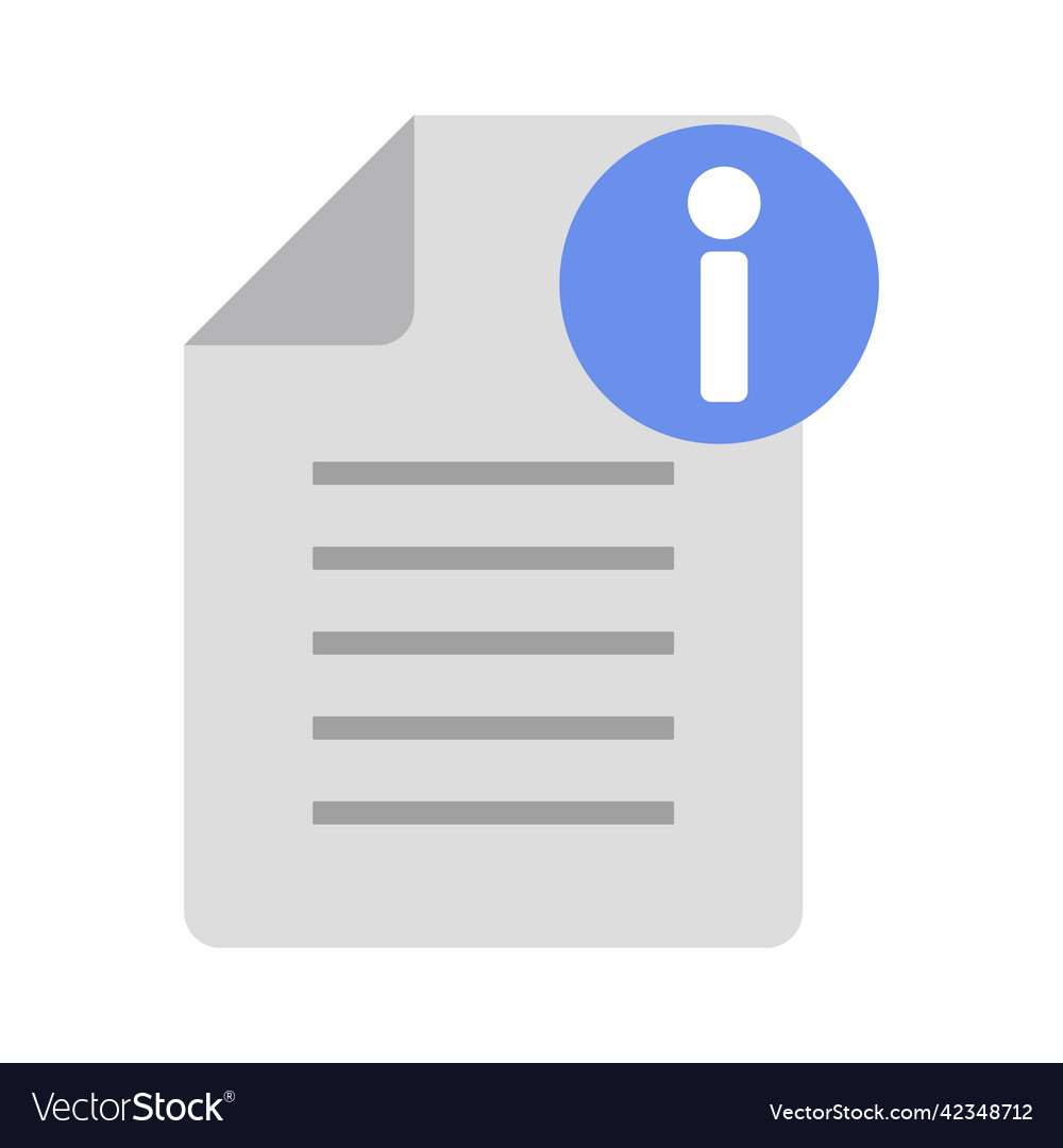 An icon of a document with information mark