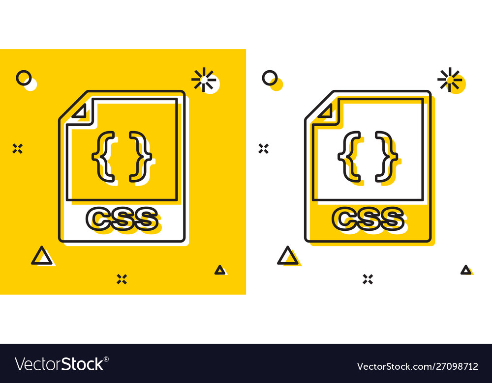 Black css file document download button icon vector image Black css file document download button icon