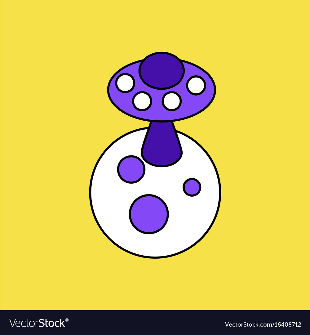 Flat icon design collection planet and flying