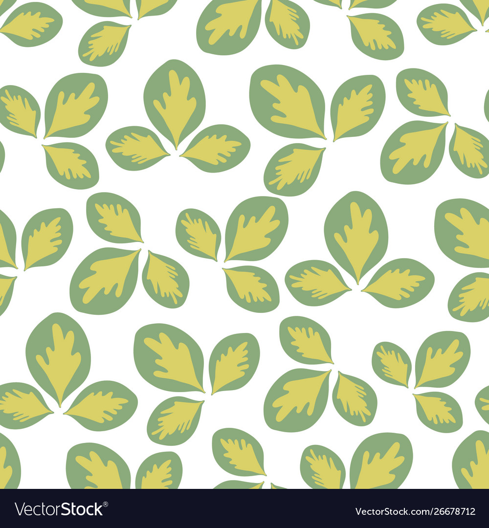 Green leaves repeat pattern seamless
