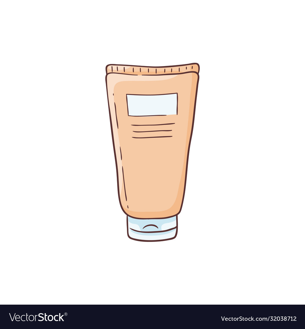 Hand-drawn beige tube with blank label sketch
