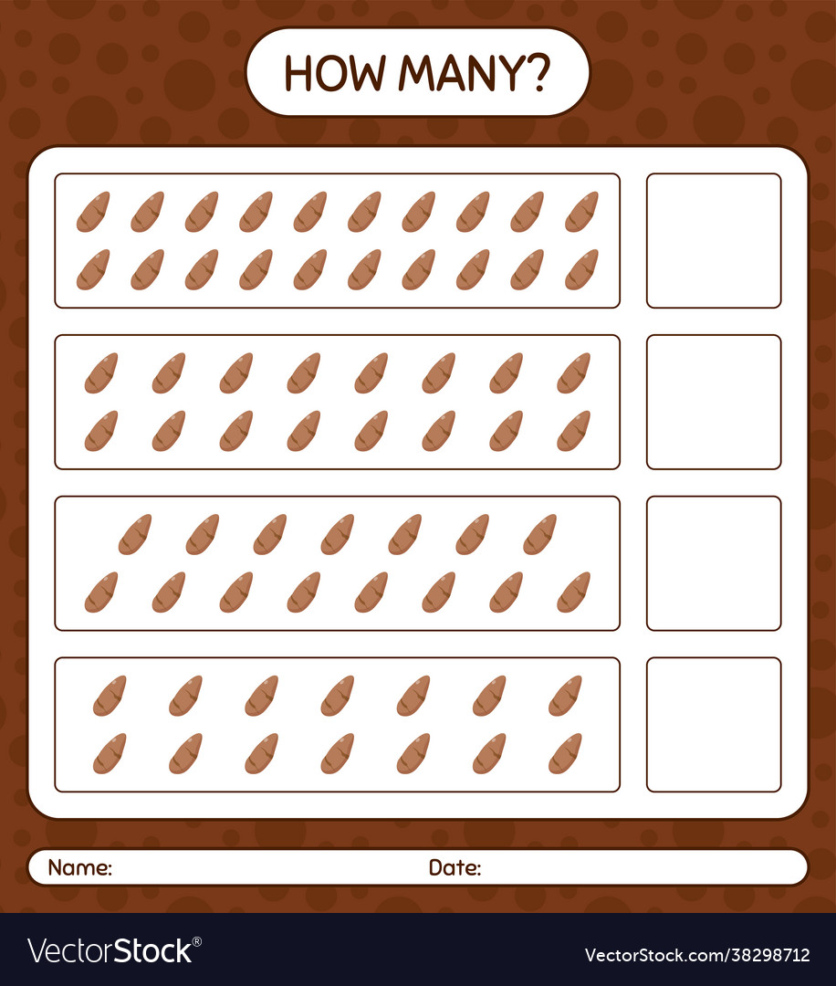 How many counting game with yam root worksheet