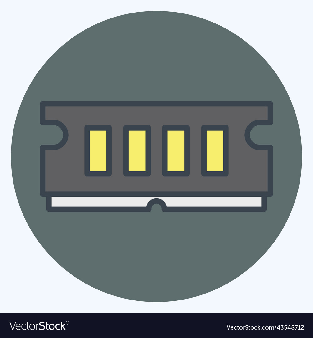 Icon ram suitable for computer components symbol Vector Image Icon ram suitable for computer components symbol